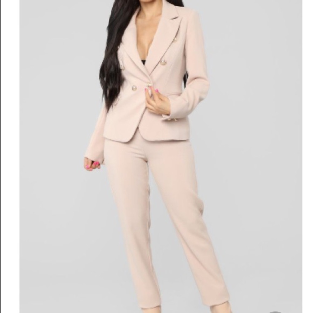 The Carlton blazer and pant set suit** Blush